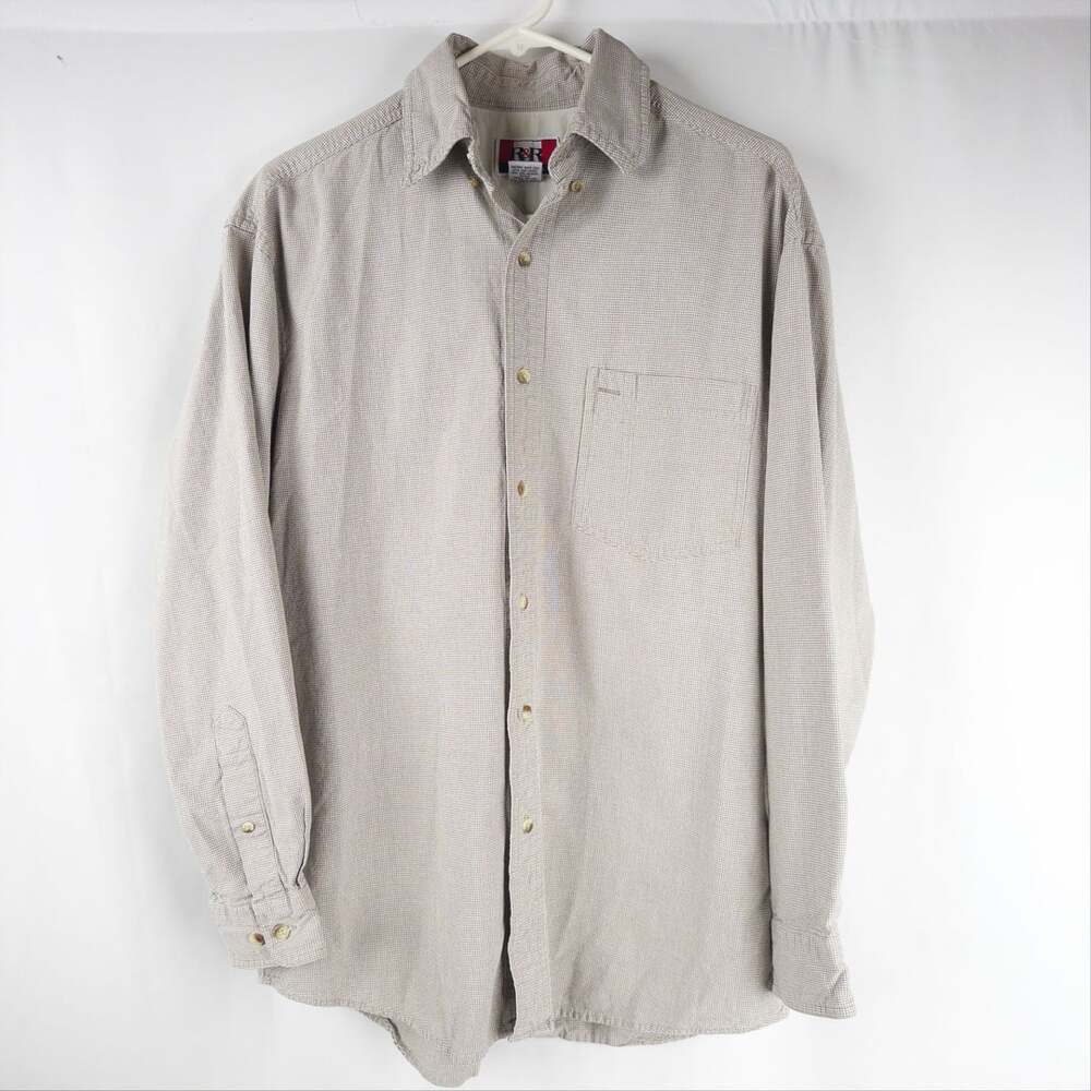 R&R Jean Co. Vintage Men's Long Sleeve Houndstooth Button-Down Shirt,, Size M